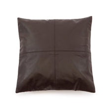 Housse de coussin en cuir à quatre panneaux - Chocolat - 40 x 40