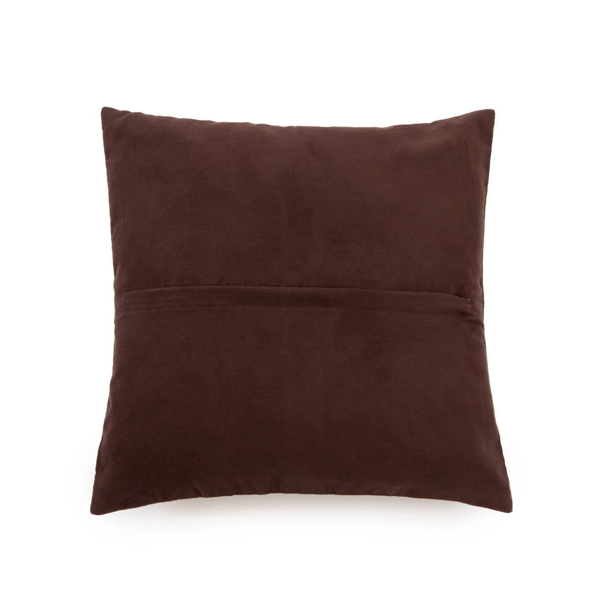 Housse de coussin en cuir à quatre panneaux - Chocolat - 40 x 40
