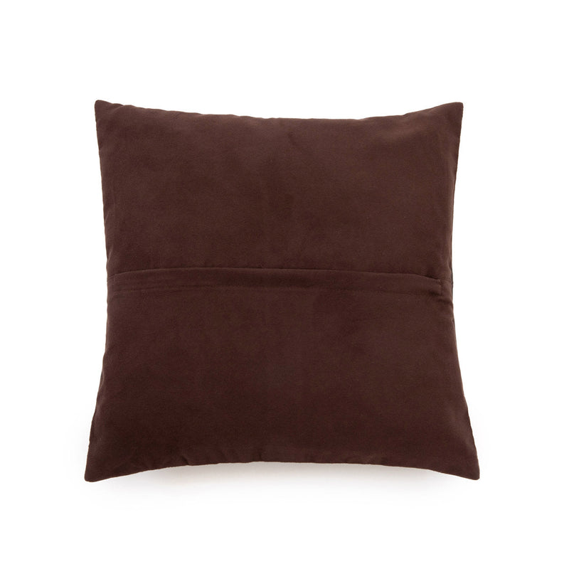 The Four Panel Leather Cushion Cover - Choco - 40x40 in leather — handmade luxury cushion cover curated by Laiyahome — view 2