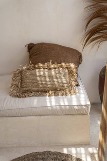 The Raffia Cushion Cover Rectangular - Natural - 30x50 in raffia — handmade luxury cushion cover curated by Laiyahome — view 2