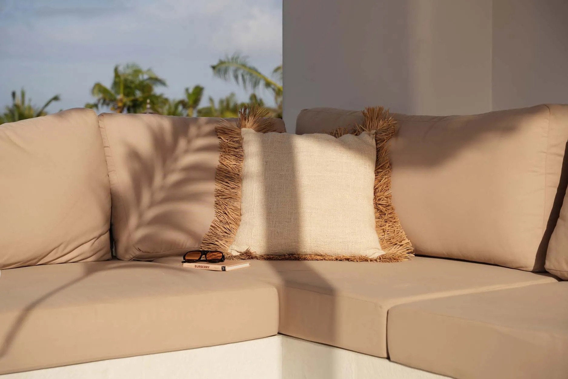 Housse de coussin Saint Tropez - Blanc naturel - 60x60