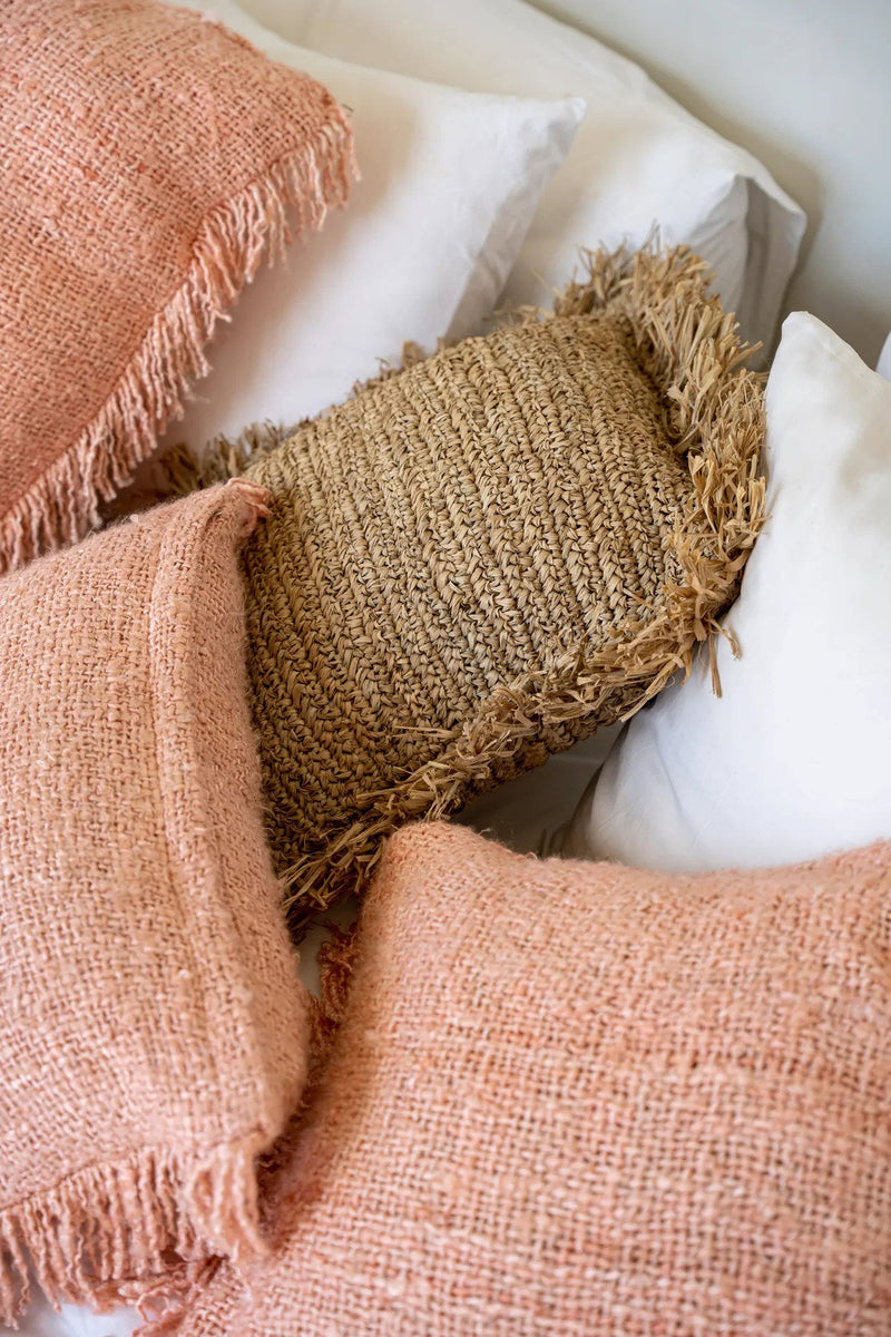 The Oh My Gee Cushion Cover - Salmon Pink - 35x100 in cotton — handmade luxury cushion cover curated by Laiyahome — view 2