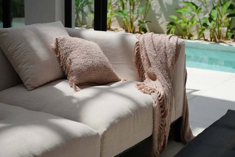 The Oh My Gee Cushion Cover - Beige - 40x40 in cotton — handmade luxury cushion cover curated by Laiyahome — view 2