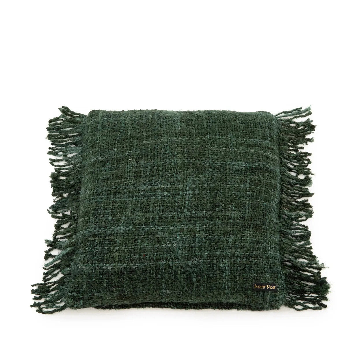 The Oh My Gee Cushion Cover - Forest Green - 40x40 in cotton — handmade luxury cushion cover curated by Laiyahome