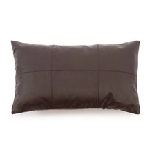 Capa de almofada em pele com seis painéis - Chocolate - 30x50