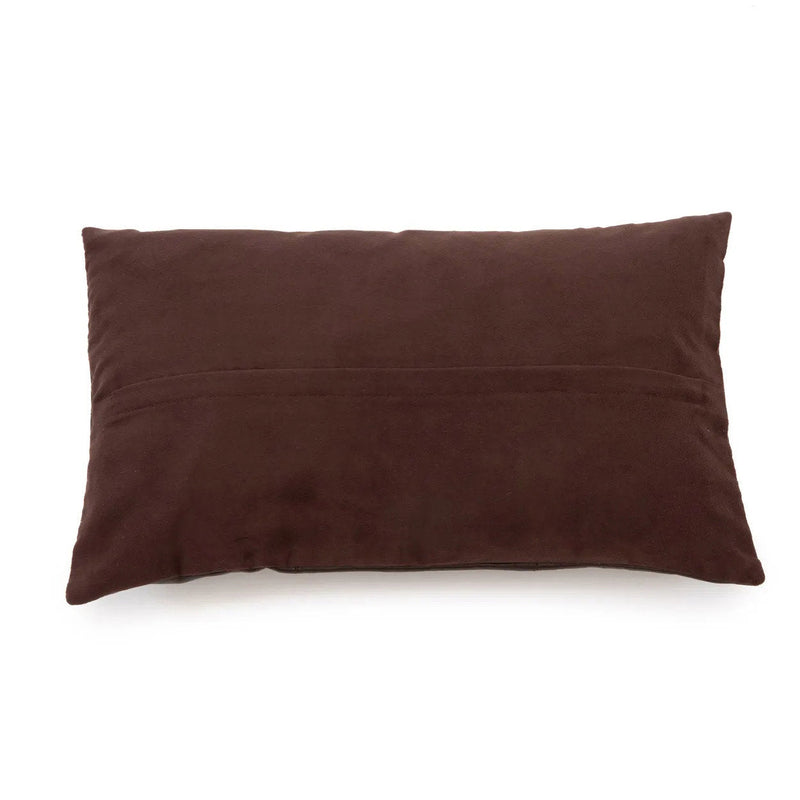 The Six Panel Leather Cushion Cover - Choco - 30x50 in leather — handmade luxury cushion cover curated by Laiyahome — view 2