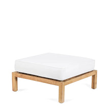 The Moyo Modular Ottoman – teak wood ottoman in beige, white – product view 1