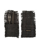Porte-couverts Oh My Gee - Noir et marine - Lot de 4