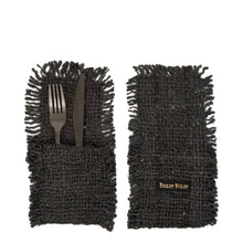 Porte-couverts Oh My Gee - Noir et marine - Lot de 4