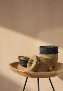 The Beaded Bowl Low - Black - S in plastic — handmade luxury bowl curated by Laiyahome — view 2
