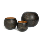 The Pierced Ball - Black Gold - L – brass candle holder in black – product view 2
