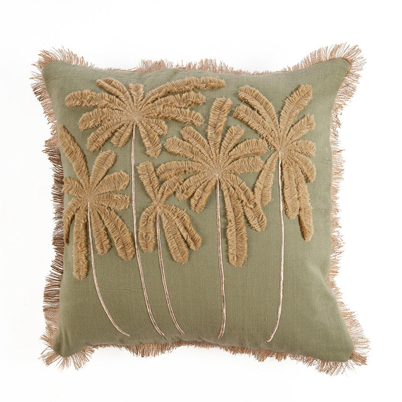 Housse de coussin Brise tropicale - Vert forêt
