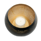 The Pierced Ball - Black Gold - M – brass candle holder in black – product view 2