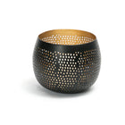 The Pierced Ball - Black Gold - S – brass side table in black – product view 1