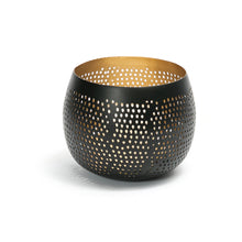 The Pierced Ball - Black Gold - S – brass side table in black – product view 1