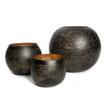 The Pierced Ball - Black Gold - S – brass side table in black – product view 2
