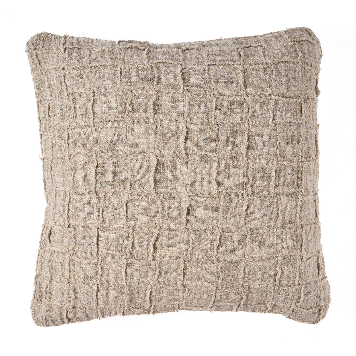 Housse de coussin en lin Damier - Naturel