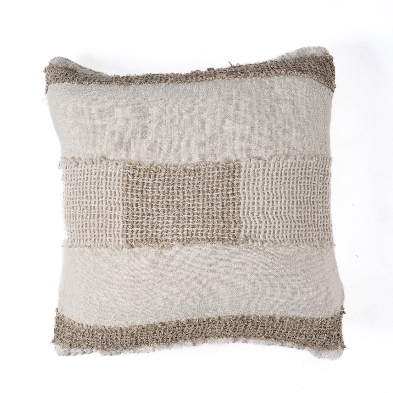 Capa de almofada Linen Threads - Branco Natural