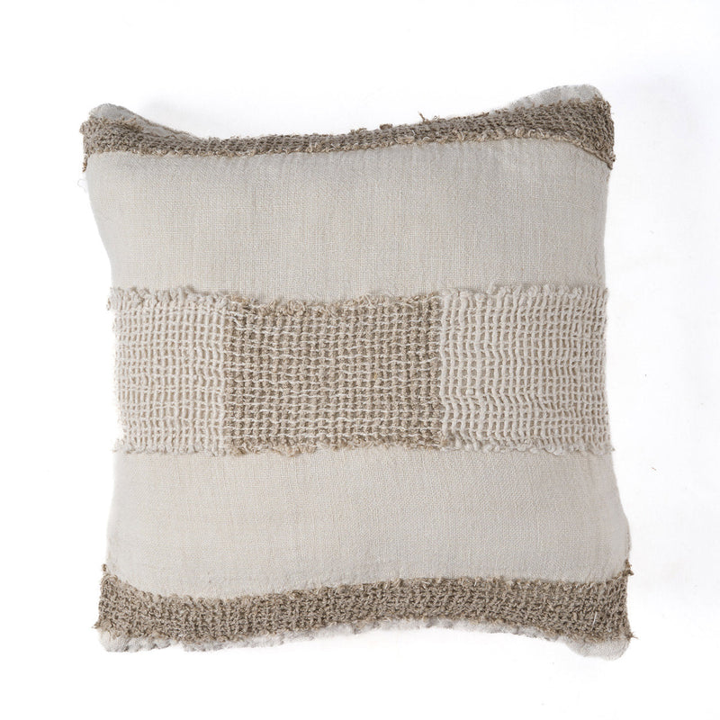 The Linen Threads Cushion Cover - White Natural