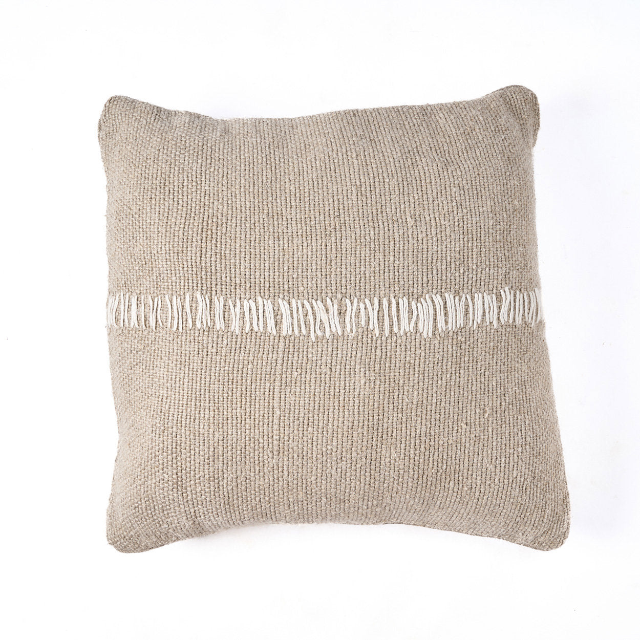 Capa de almofada com costura em linho - Branco Natural