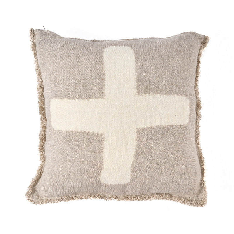 The Ivory Cross Cushion Cover - Natural White - 50x50