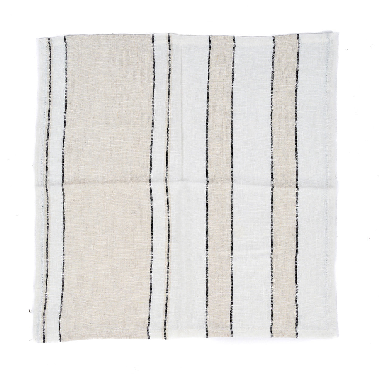 The Provence Napkin - Natural Black White - 45x45 in linen — handmade luxury napkin curated by Laiyahome — view 2