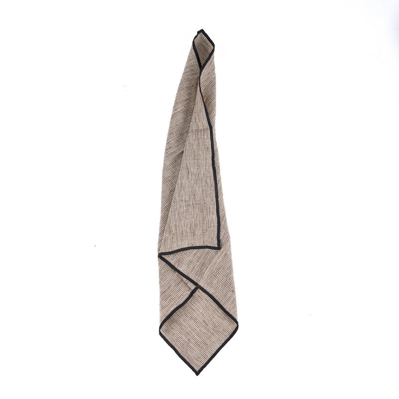 The Code Linen Napkin - Natural Black - 45x45