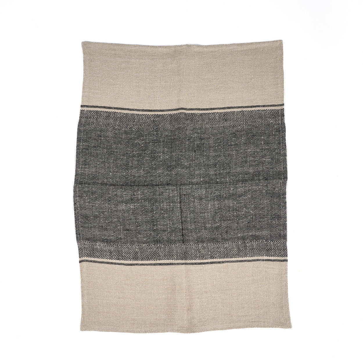 The Linen Moody Kitchen Towel - Natural Black - 50x70