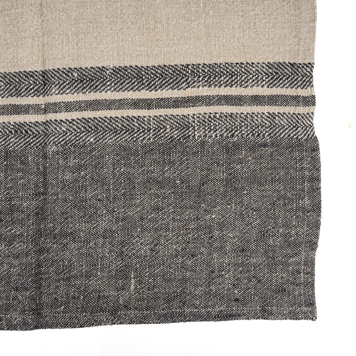 The Linen Dash Kitchen Towel - Natural Black - 50x70