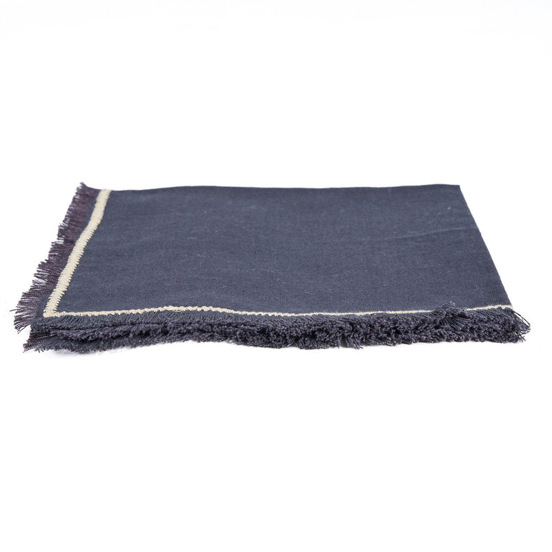 The Tuscany Napkin - Black Natural - 45x45 in linen — handmade luxury napkin curated by Laiyahome — view 2