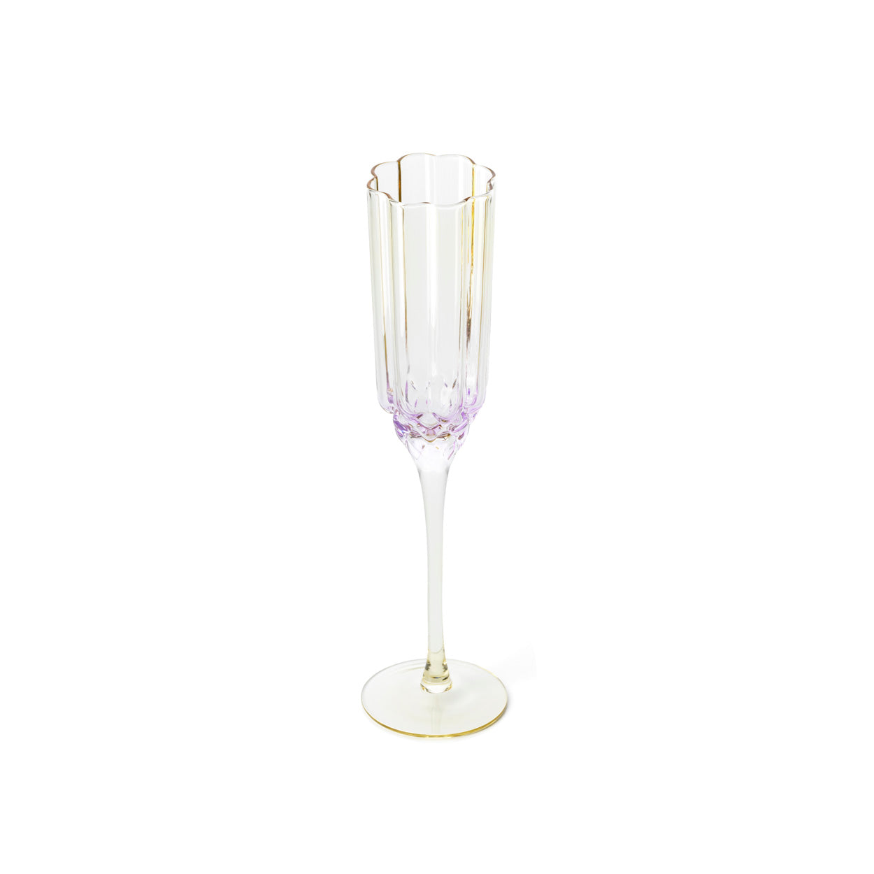 The Pink Blush Champagne Flute - Pink in glass — handmade luxury wine glass curated by Laiyahome — view 2