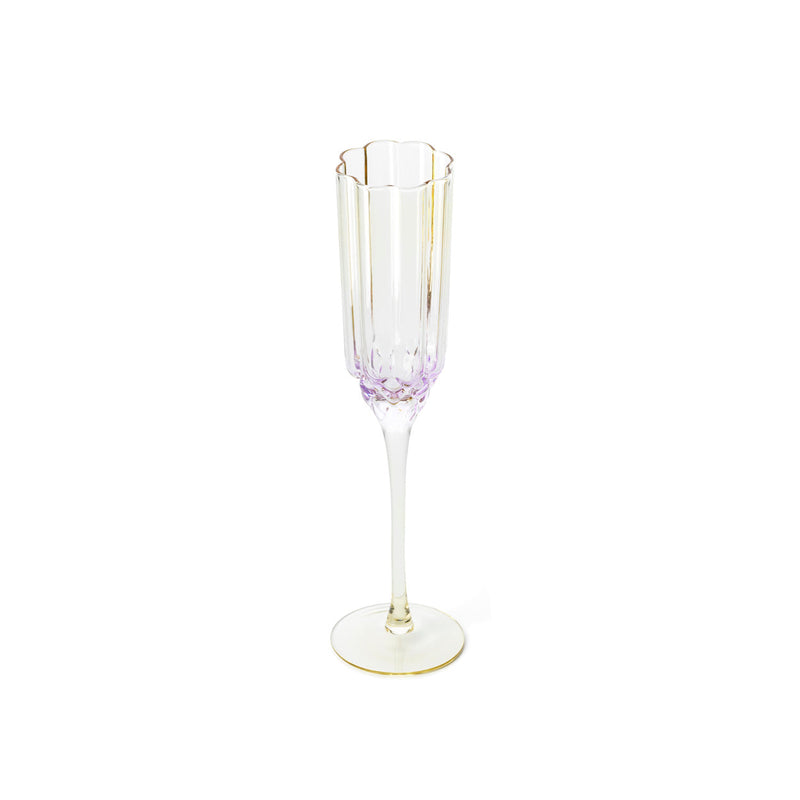 The Pink Blush Champagne Flute - Pink in glass — handmade luxury wine glass curated by Laiyahome — view 2