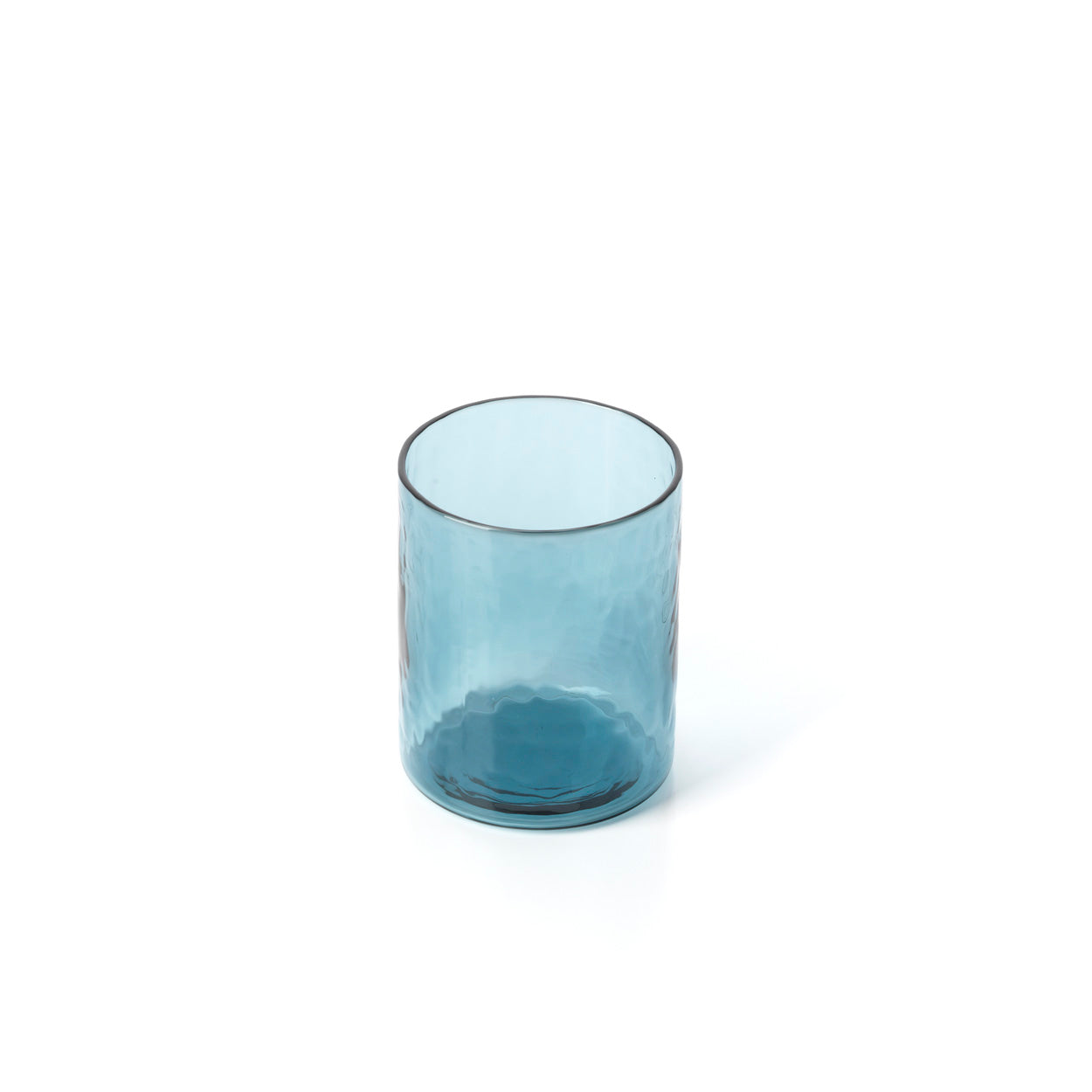 The Azure Hammered High Tumbler - Blue in glass — handmade luxury longdrink glass curated by Laiyahome — view 2