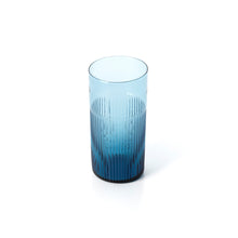 The Azure Rippled High Tumbler - Blue in glass — handmade luxury longdrink glass curated by Laiyahome — view 2