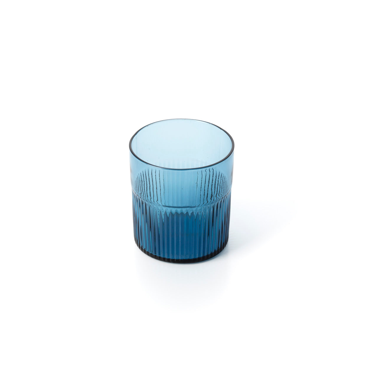 The Azure Rippled Low Tumbler - Blue in glass — handmade luxury tumbler curated by Laiyahome — view 2