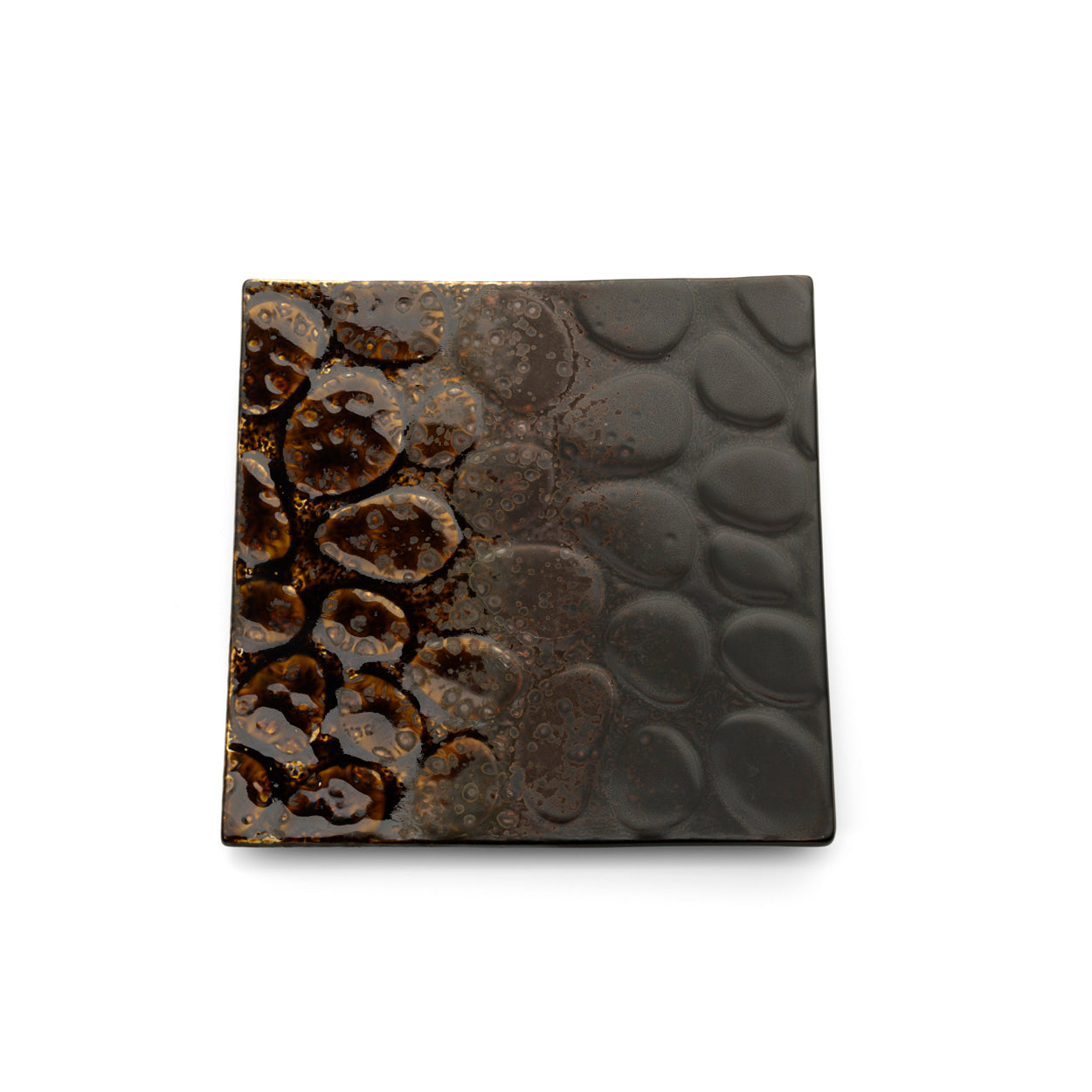 The Merapi Square Plate - Brown in ceramic — handmade luxury dinner plate curated by Laiyahome — view 2