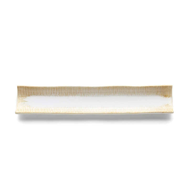 The Da Rocha Long Platter  - White Honey in ceramic — handmade luxury serving plate curated by Laiyahome — view 2