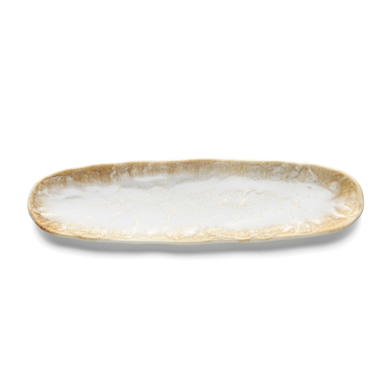 The Da Rocha Oval Platter - White Honey in ceramic — handmade luxury serving tray curated by Laiyahome — view 2