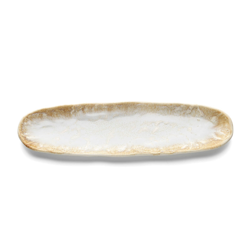 The Da Rocha Oval Platter - White Honey in ceramic — handmade luxury serving tray curated by Laiyahome — view 2