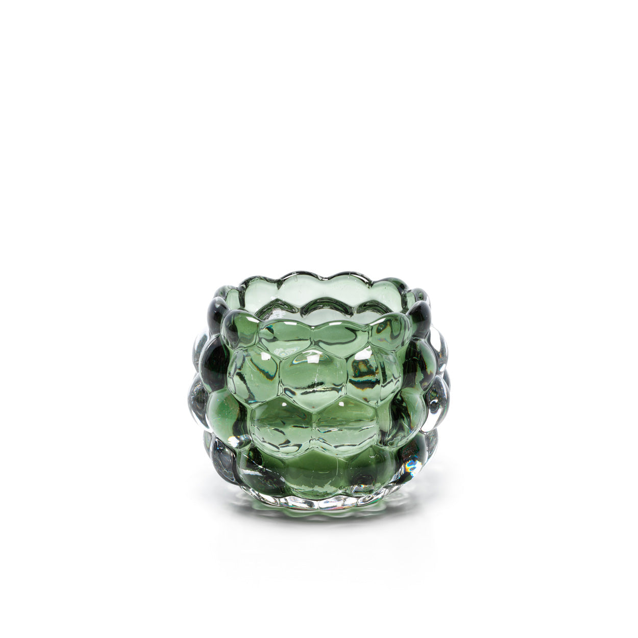 The Bubble Glow Candle Holder - Green – glass bowl in green – product view 2