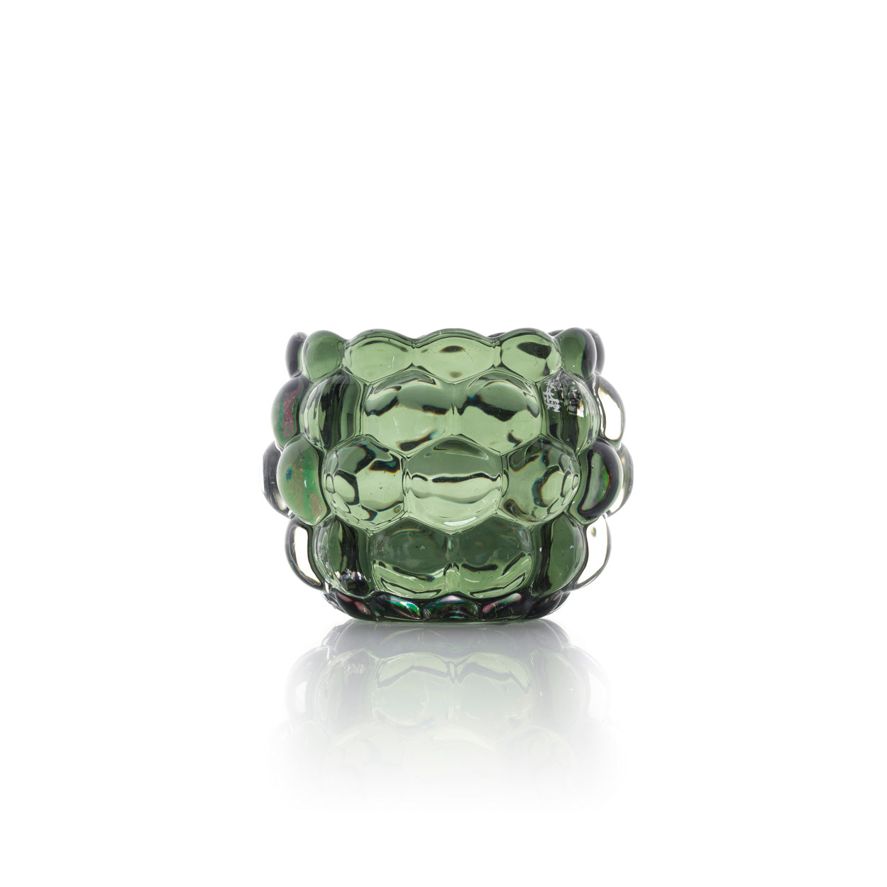 The Bubble Glow Candle Holder - Green – glass bowl in green – product view 1