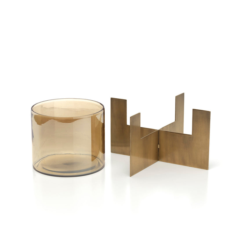 The Hurricane X - Gold - Low in brass — handmade luxury tea light holder curated by Laiyahome — view 2