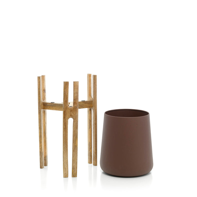 The Forked Root Planter - Natural Brown - L in concrete — handmade luxury table fork curated by Laiyahome — view 2