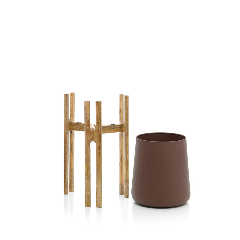 The Forked Root Planter - Natural Brown - M in concrete — handmade luxury table fork curated by Laiyahome — view 2