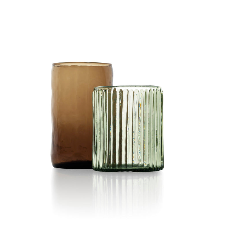 The Ribbed Tumbler - Charcoal in glass — handmade luxury tumbler curated by Laiyahome — view 2