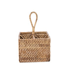 The Rattan Cutlery Caddy N°4 - Natural Brown in rattan — handmade luxury storage basket curated by Laiyahome — view 2