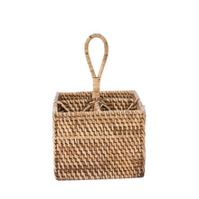 The Rattan Cutlery Caddy N°4 - Natural Brown in rattan — handmade luxury storage basket curated by Laiyahome — view 2