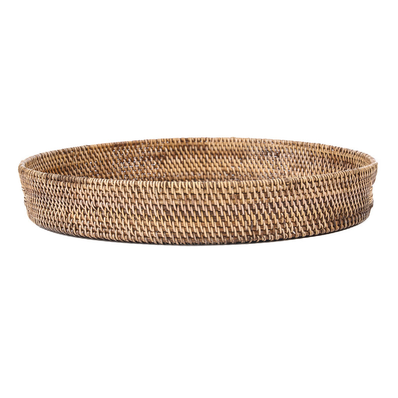 The Carry-All Trays - Natural Brown - L – rattan serving tray in natural brown – product view 1