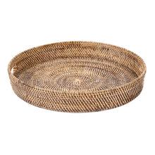 The Carry-All Trays - Natural Brown - L – rattan serving tray in natural brown – product view 2