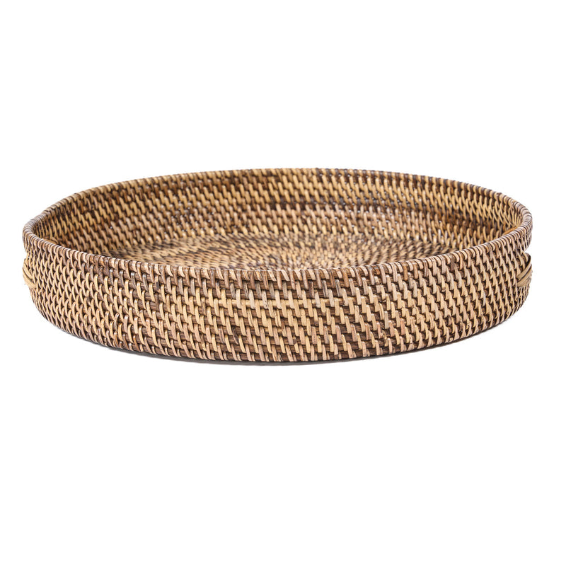 The Carry-All Trays - Natural Brown - M – rattan serving tray in natural brown – product view 1